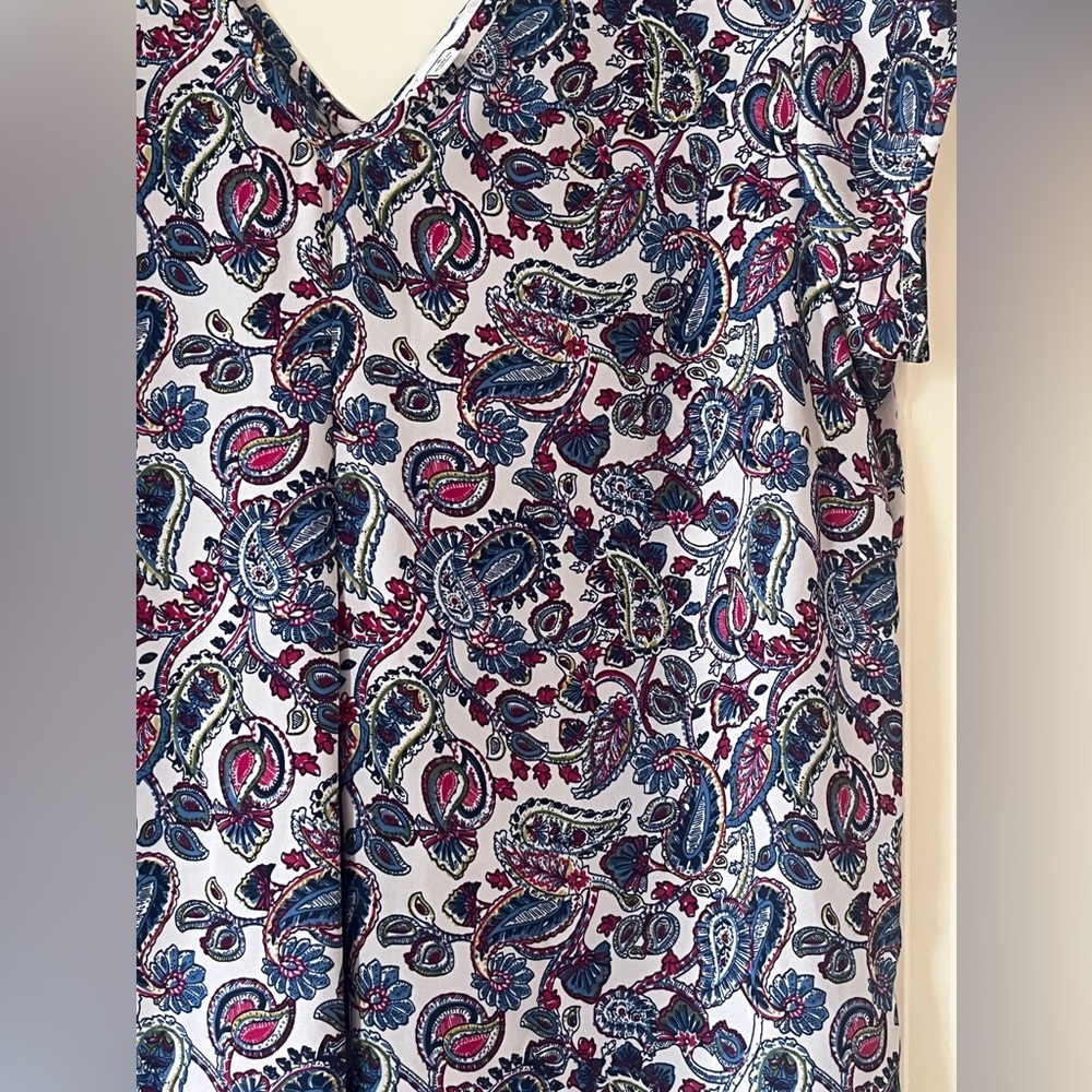 DR2 Designer Paisley Print Blouse Multicolor Women’s Size Medium - Picture 7 of 14